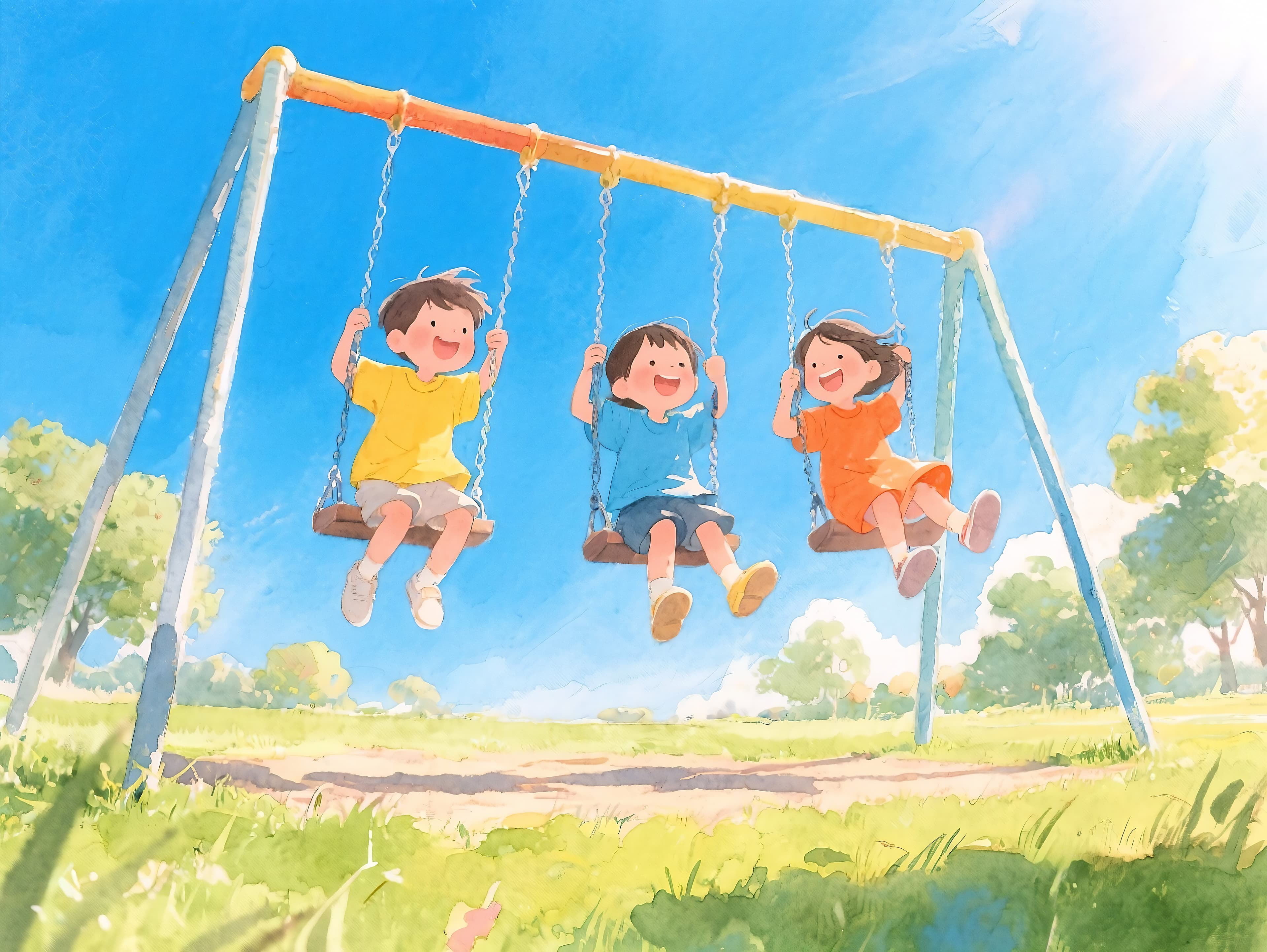 Sree Vidya Preschool children playing safely in our Hospet campus