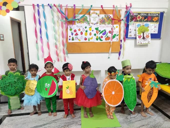 Story time session with teacher and kids